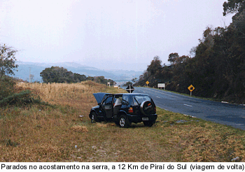 Parados no acostamento, a 12 Km de Pira do Sul